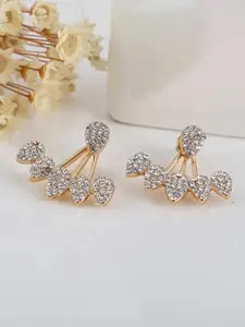 SUBHAGALANKAR Gold-Plated Artificial Stones Studded Contemporary Ear Cuff Earrings
