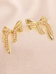 SUBHAGALANKAR Gold-Plated Pearls Beaded Contemporary Studs