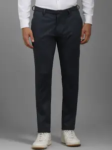 Louis Philippe Men Textured Printed Slim Fit Trousers