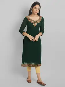 Raiyani Fashion Embroidered Round Neck Straight Kurta