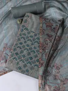 Meena Bazaar Printed Art Silk Unstitched Dress Material