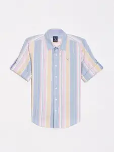Allen Solly Junior Boys Slim Fit Multi Stripes Opaque Striped Casual Shirt