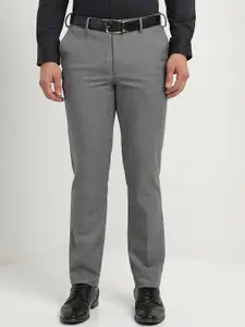 Allen Solly Sport Men Textured Checked Slim Fit Trousers