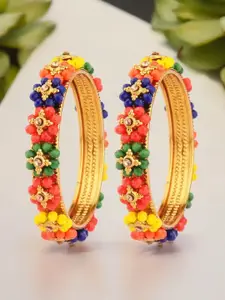 FEMMIBELLA Set Of 2 Gold-Plated Bangles