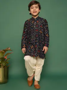 VASTRAMAY Boys Floral Printed Regular Kurta with Patiala