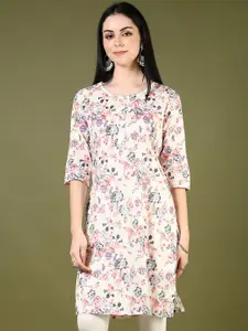 V-Mart Women Floral Printed Flared Sleeves Thread Work Kurta