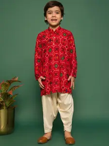 VASTRAMAY Boys Printed Regular Kurta with Patiala