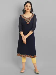 Raiyani Fashion Floral Embroidered A-Line Kurta
