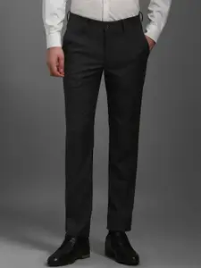 Louis Philippe Men Checked Slim Fit Trousers