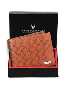 WildHorn Men Textured Leather Two Fold Wallet