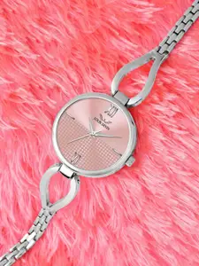 LOUIS DEVIN Women Brass Embellished Dial & Stainless Steel Bracelet Style Straps Analogue Watch