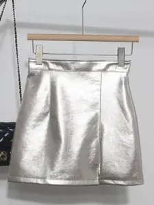 PANKH Leather Shimmer Skort