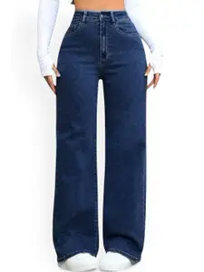 RIVI Women Jean Boyfriend Fit High-Rise Light Fade Stretchable Jeans