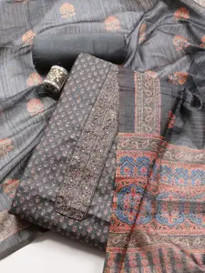 Meena Bazaar Printed Art Silk Unstitched Dress Material