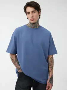 The Souled Store Men Solid Cotton Oversized T-shirt