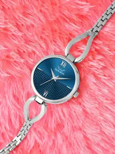 LOUIS DEVIN Women Brass Embellished Dial & Stainless Steel Bracelet Style Straps Analogue Watch