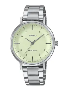 CASIO Women Dial & Stainless Steel Cuff Straps Analogue Watch A2422