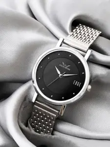 LOUIS DEVIN Women Brass Dial & Stainless Steel Straps Analogue Watch LD-LR192-BLK-CH