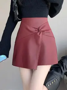 PANKH Rebo PU Leather Mini Skorts