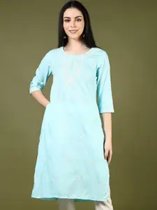 V-Mart Women Embroidered Flared Sleeves Chikankari Kurta
