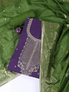 Meena Bazaar Embroidered Art Silk Unstitched Dress Material