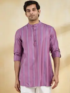 Fabindia Men Striped Thread Work Kurta