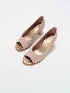 Forever Glam by Pantaloons Embellished PU Wedge Peep Toes