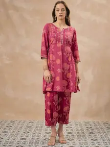 all about you Floral Printed Top & Trousers Co-Ords