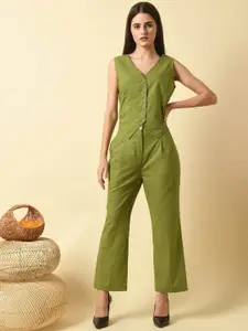 SEEDS OF FUSION V Neck Top With Trousers Co-Ords