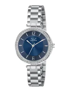 LOUIS DEVIN Women Brass Embellished Dial & Stainless Steel Bracelet Style Straps Analogue Watch
