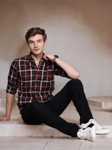 Nautica Pure Cotton Slim Fit Tartan Checked Casual Shirt