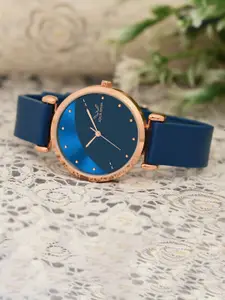 LOUIS DEVIN Women Brass Embellished Dial & Straps Analogue Watch LD-CKL191-BLU