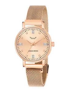 LOUIS DEVIN Women Brass Dial & Straps Analogue Watch LD-RG184-RG