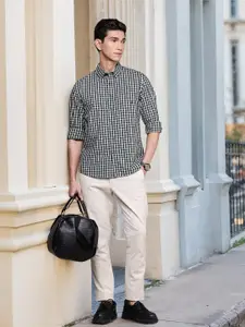 Nautica Pure Cotton Slim Fit Opaque Checked Casual Shirt