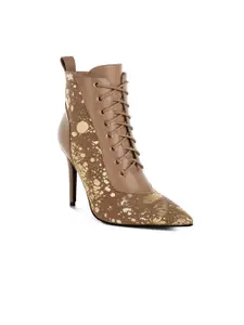 London Rag Women Abstract Pattern Lace-Up Ankle Boots