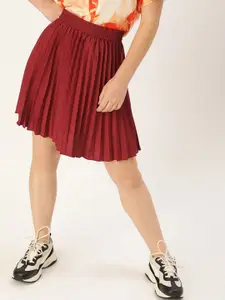 Moda Rapido Pleated Flared Knee-Length Skirt