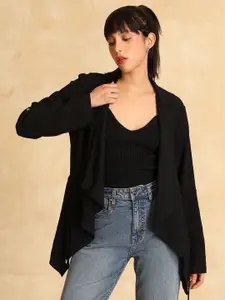 Kazo Long Sleeves Asymmetric Hem Shrug