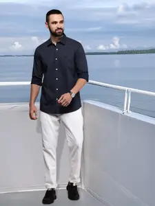 Nautica Pure Cotton Slim Fit Geometric Printed Casual Shirt