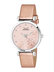 LOUIS DEVIN Women Brass Dial & Straps Analogue Watch LD-L157-PNK