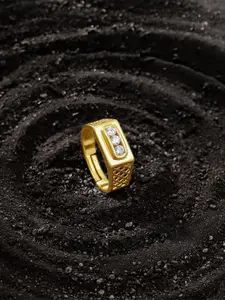 GIVA Gold-Plated	Golden Eternal Bliss Ring For Him