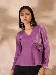 all about you Velvet Peplum Top