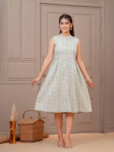 Nayo Ethnic Motifs Print Fit & Flare Mini Dress