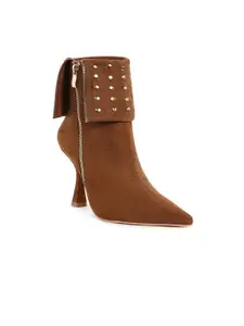 London Rag Women Stud Embellished Foldover Boots