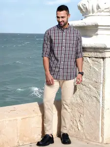 Nautica Pure Cotton Classic Fit Opaque Checked Casual Shirt