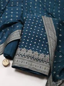 Meena Bazaar Art Silk Unstitched Dress Material