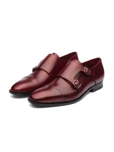 3DM Lifestyle Men Leather Formal Monk Shoes