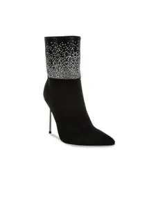 London Rag Women Rhinestones Embellished Foldover Boots