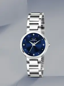 LOUIS DEVIN Women Brass Dial & Stainless Steel Straps Analogue Watch LD-ZL148-BLU