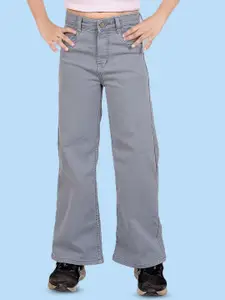 ADBUCKS Girls Wide Leg High-Rise Stretchable Jeans