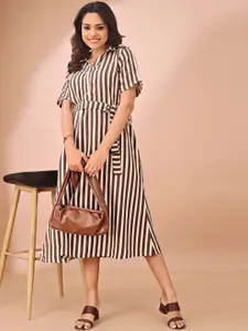 all about you Striped Formal A-Line Midi Dress